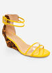 Clear Ankle Strap Wedge Sandal, Yellow image number 0