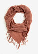 Pink Textured Triangle Scarf, Foxglove image number 0