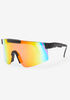 Shield Wrap Rimless Sunglasses, Red image number 2