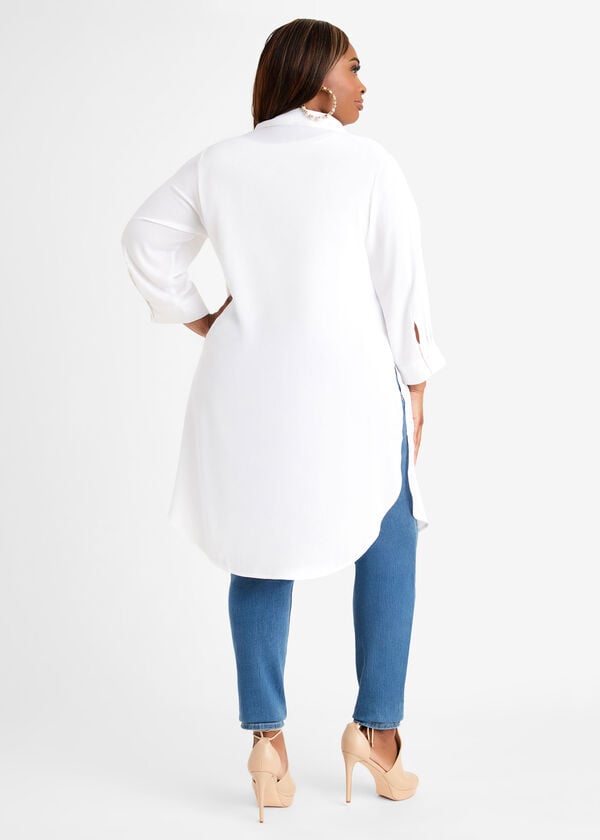 Crepe De Chine Tunic, White image number 1