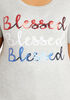 Sequin Blessed Americana Tee, Heather Grey image number 1