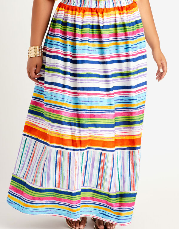 Striped Cotton Maxi Skirt, Multi image number 0