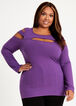 Best Plus Size Knitwear Sexy Cutout Fitted Stretch Ribbed Knit Top image number 0