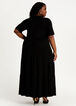 Tiered Ruched T Shirt Maxi Dress, Black image number 1