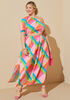 Plaid Cutout Maxi Dress, Multi image number 0