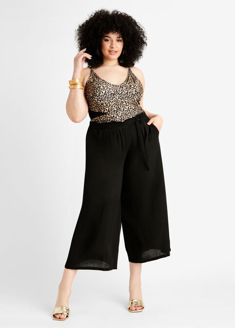 Tie Waist Cover Up Pant, Black image number 2
