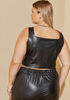 Faux Leather Crop Top, Black image number 1