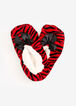 MeMoi Zebra Faux Sherpa Slippers, Red image number 0