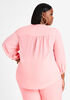 Pink V Neck Pullover Blouse, Geranium Pink image number 1