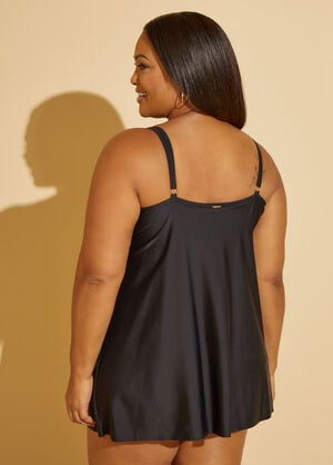Simply Fit Knotted Swimdress, Black image number 1