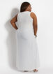 White Slit Front Knit Duster Top, White image number 1