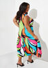 Flounced Abstract Print Maxi Dress, Multi image number 1