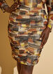 Ruched Printed Mesh Bodycon Dress, Umber image number 2