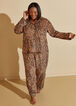 Anne Klein Leopard Velour PJ Set, Brown Animal image number 0