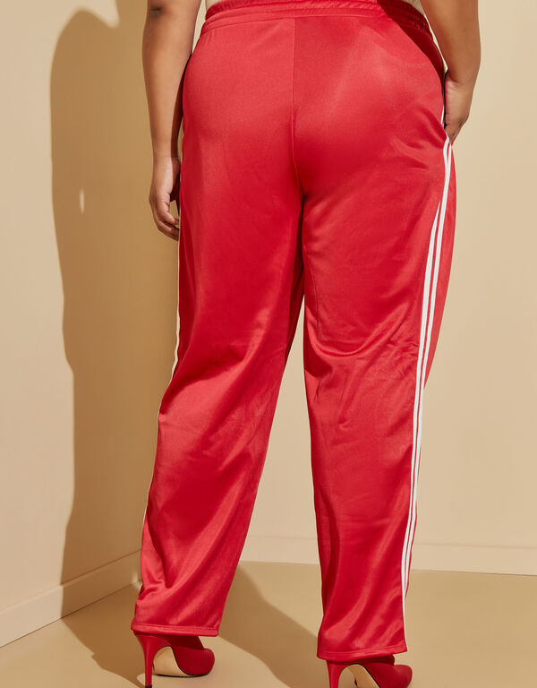 Pintucked Striped Track Pants, Barbados Cherry image number 1