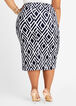 Geo Colorblock Knit Pencil Skirt, Navy image number 1