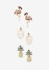 Tropical Gold Tone Earrings Set, Multi image number 0