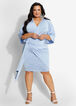 Plus Size Draped Wrap Side Tie Flutter Sleeve Sexy Bodycon Party Dress image number 0