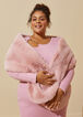 Faux Fur Satin Lined Shawl, Foxglove image number 0