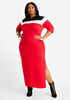 Colorblock Hoodie Maxi Dress, Red image number 0