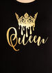Metallic Gold Queen Graphic Tee, Black image number 1