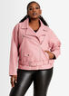 Pink Faux Leather Moto Jacket, Foxglove image number 0
