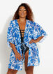 Dalin Tie Front Kimono Cover Up, Blue image number 0