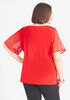 Sequin Paneled Stretch Knit Top, Barbados Cherry image number 1