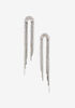 Silver Tone Crystal Arch Earrings, Silver image number 0