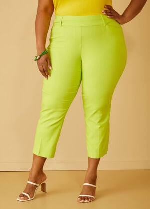 High Waist Power Twill Capri, LIME PUNCH image number 0