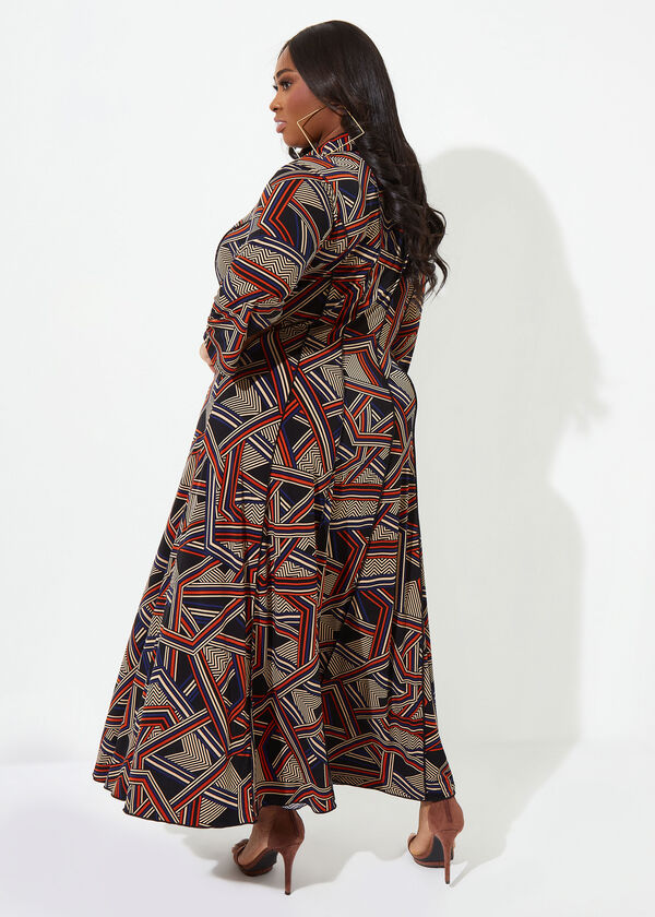 Abstract Print Jersey Maxi Dress, Multi image number 1