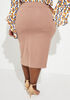 Stretch Crepe Midi Pencil Skirt, Cocoa image number 1