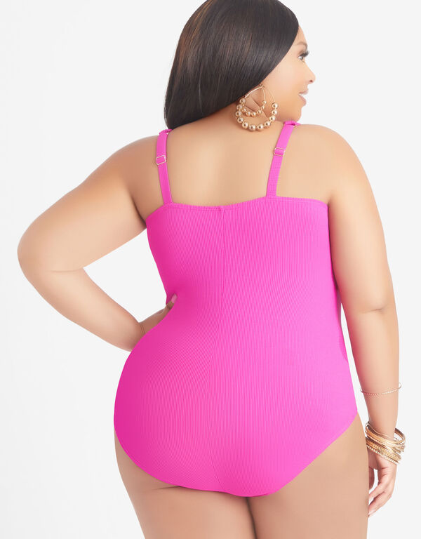 Krista Ribbed Swimsuit, Pink image number 1