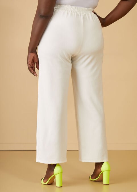 Crepe Straight Leg Trousers, White image number 1