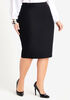 Black Stretch Twill Pencil Skirt, Black image number 0