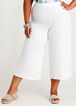 Signature Knit Crop Wide Leg Pant, White image number 0