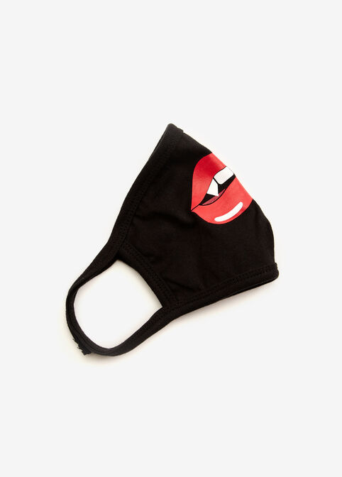 Vampire Lips Fashion Face Mask, Black image number 1