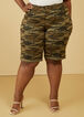 Cuffed Camo Denim Bermuda Shorts, Olive image number 0
