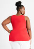 Sleeveless Ruched Side Tank Top, Tango Red image number 1