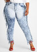 Plus Size Sexy High Waisted Fringe Trim Stretch  Butt Lift Skinny Jean image number 0