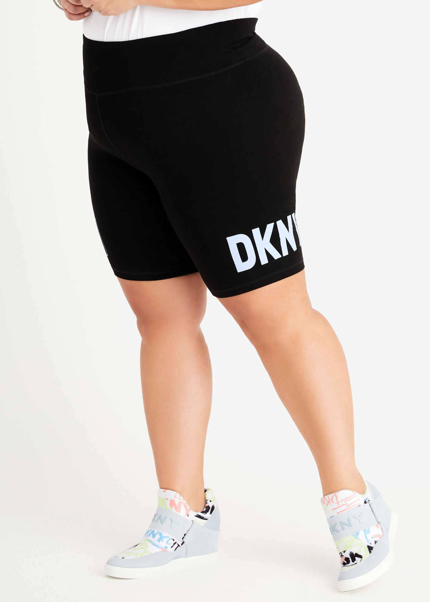 Plus Size DKNY Sport Logo Biker Shorts Plus Size Activewear