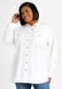 White Twill Button Up Top, White image number 0