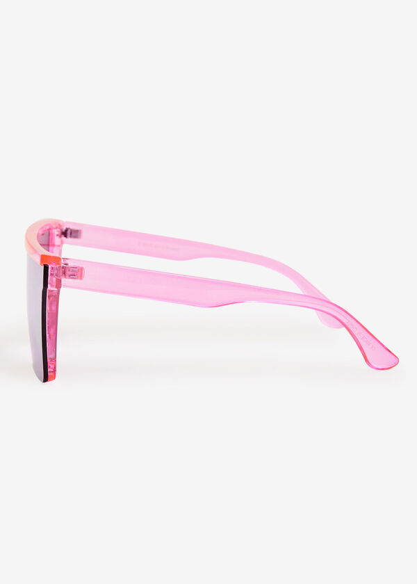 Pink Plastic Square Top Sunglasses, Flamingo image number 3