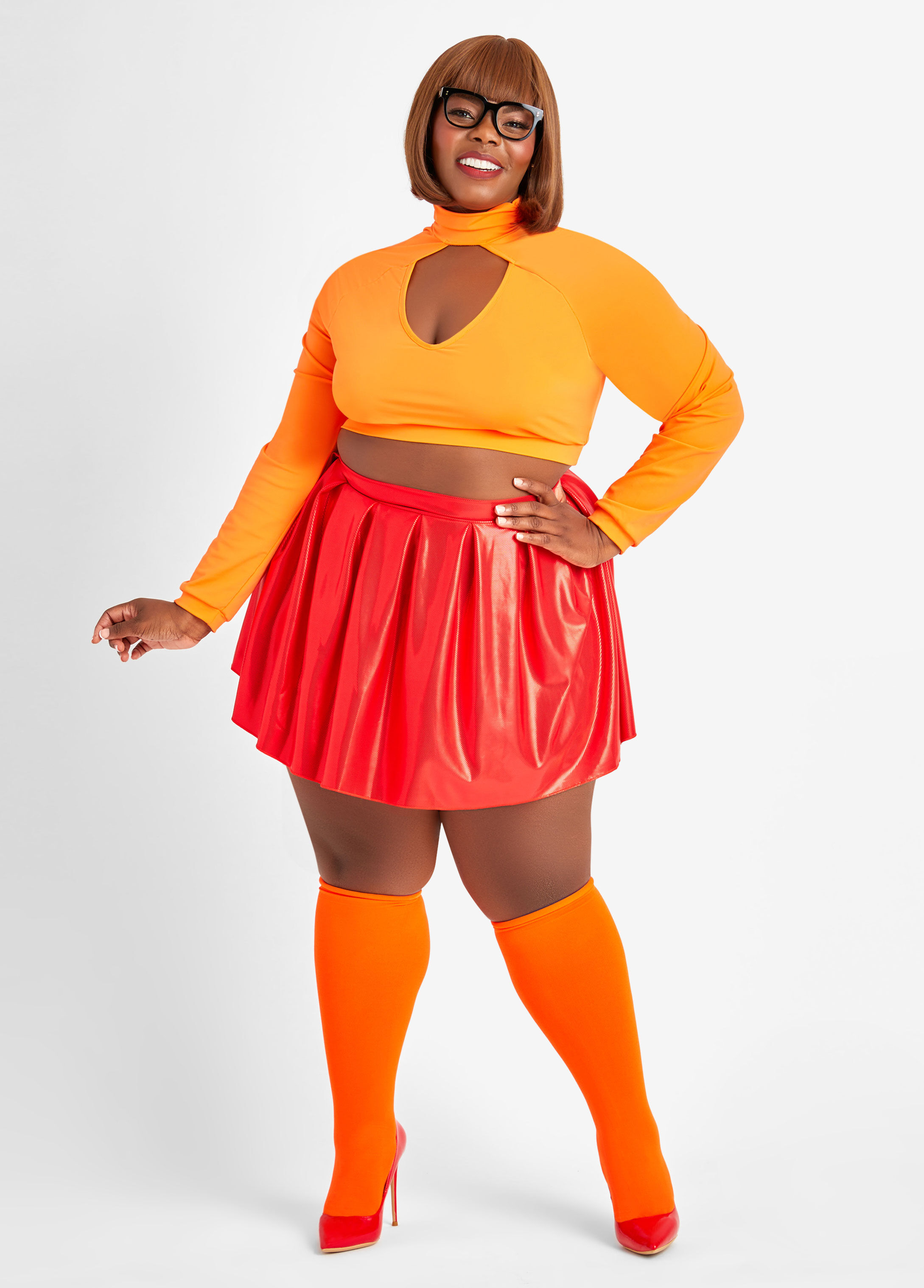 Plus Size Sexy Scooby Doo Plus Size Velma Halloween Costume pic