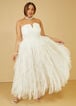 Strapless Tiered Tulle Gown, Egret image number 0