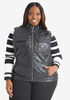 Quilted Faux Leather Vest, Black image number 2
