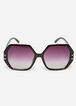 Studded Tinted Oversize Sunglasses, Black image number 1