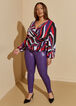 Shirred Swirl Print Blouse, Barbados Cherry image number 2