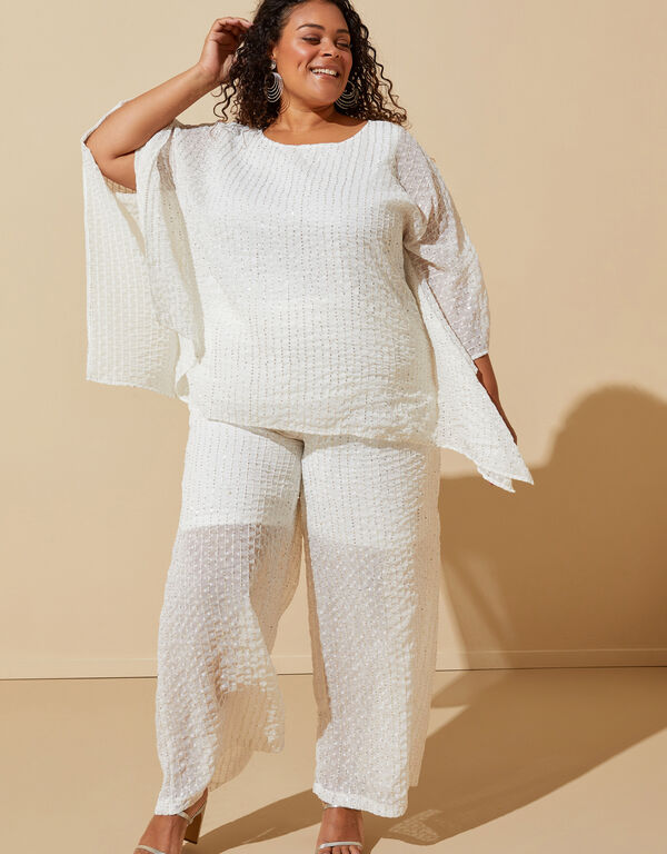 Sequined Textured Tunic, White image number 0