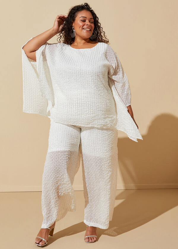 Sequined Textured Tunic, White image number 0